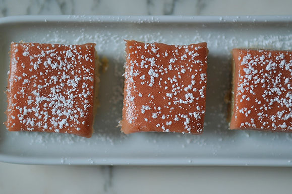 Rhubarb curd shortbread