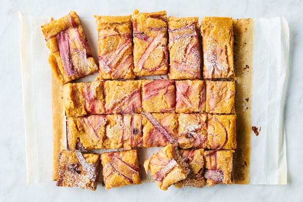 Rhubarb custard bars