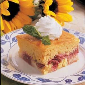 Rhubarb custard cake