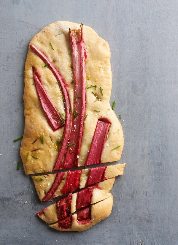 Rhubarb flatbread