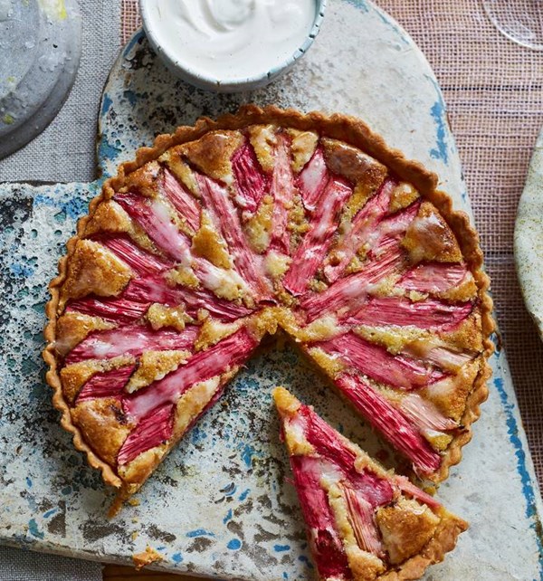 Rhubarb frangipane tart
