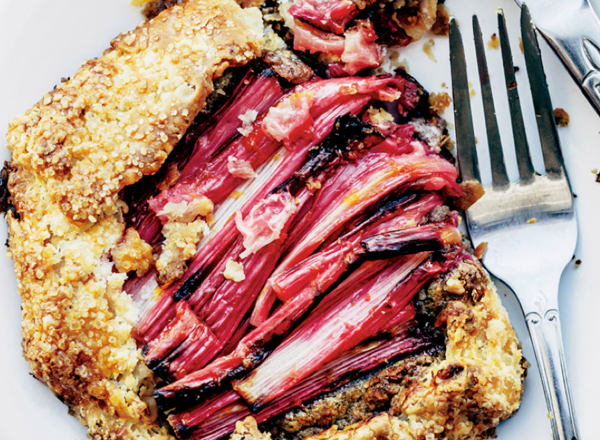 Rhubarb galettes with hazelnut frangipane