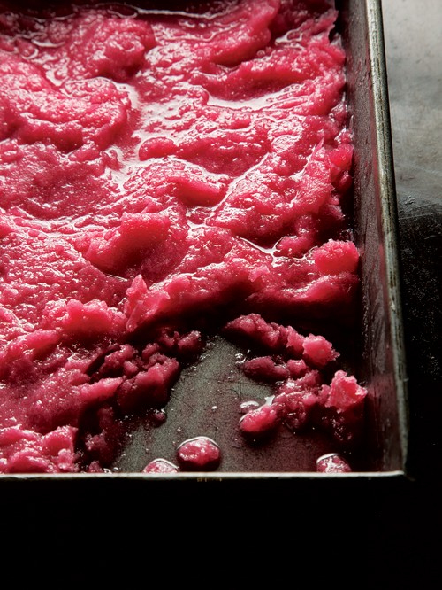 Rhubarb granita