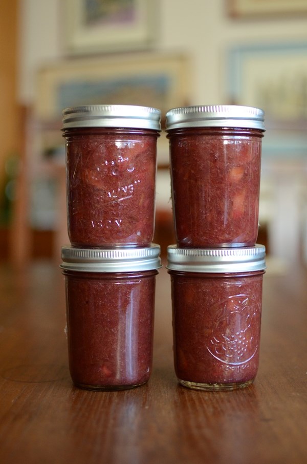 Rhubarb hibiscus jam