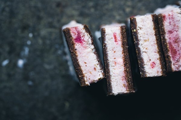 Rhubarb ice cream sandwiches
