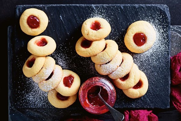 Rhubarb jam thumbprints