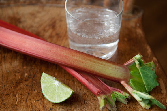 Rhubarb lime spritzer