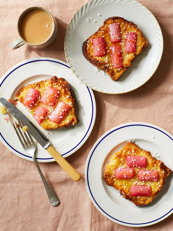 Rhubarb, orange and coconut bostock