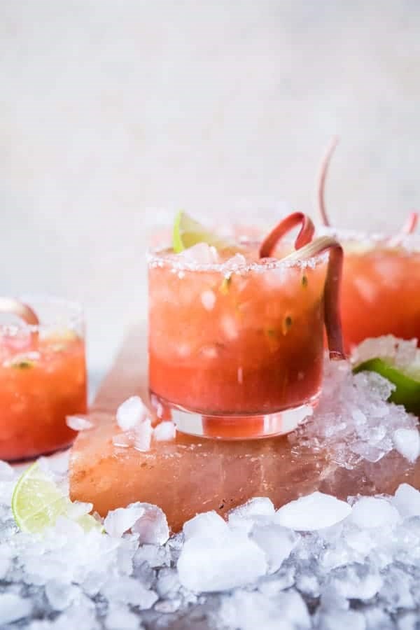 Rhubarb passion margarita