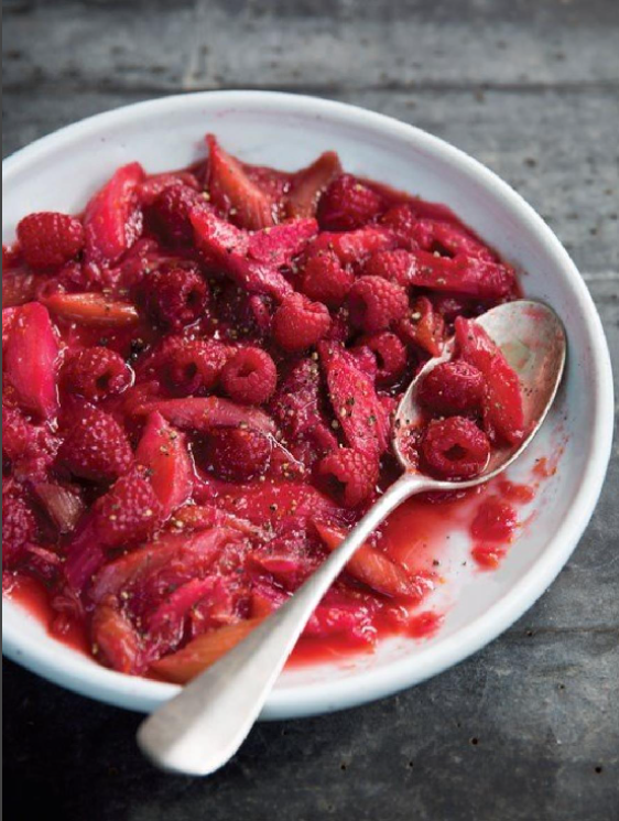 Rhubarb-raspberry compote