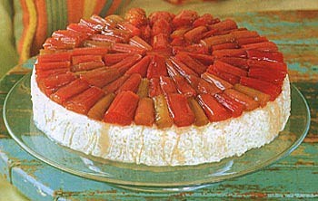 Rhubarb rice pudding