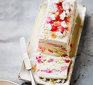 Rhubarb ripple semifreddo