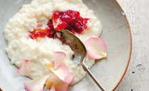 Rhubarb, rose and cardamom jam