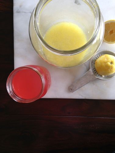 Rhubarb-rose lemonade