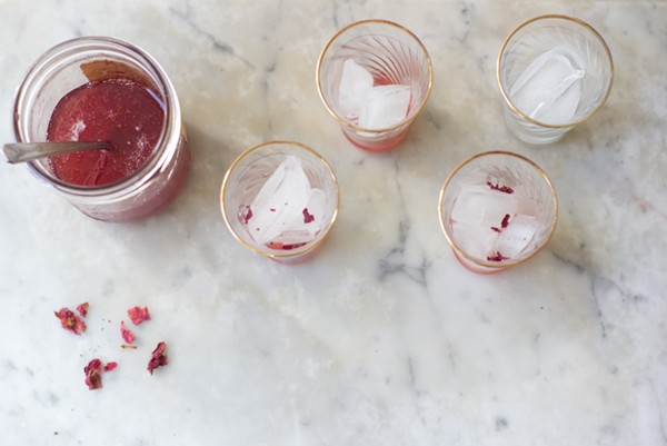 Rhubarb rosewater syrup