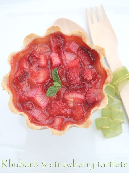 Rhubarb strawberry and ginger tarts