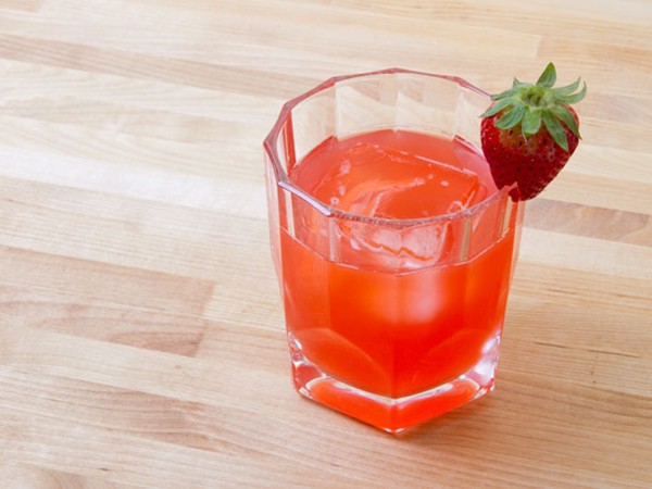 Rhubarb-strawberry margaritas