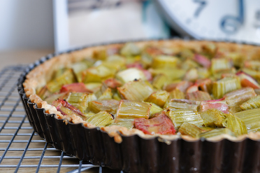 Rhubarb tart with lemon verbena