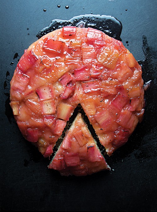 Rhubarb upside-down cake