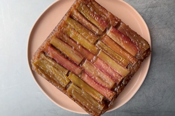 Rhubarb upside down cake by Ivy Woolenberg