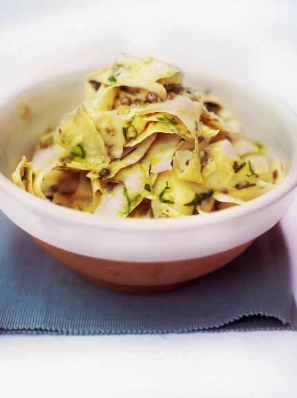 Ribbon celeriac salad