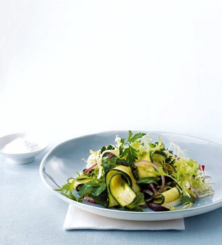 Ribboned zucchini salad