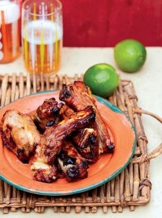 Ricardo’s BBQ pork ribs in a brown miso & lime marinade 