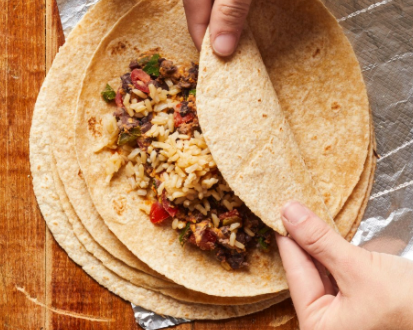 Rice & bean freezer burrito