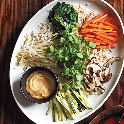 Rice and barley with vegetables (Boribap)