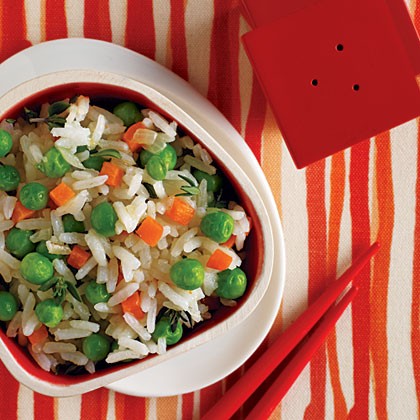 Rice and green peas with shrimp butter