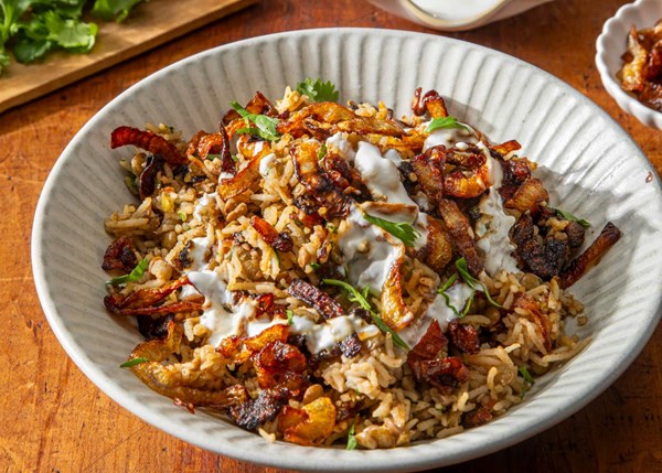 Rice and lentils with crispy onions (Mujaddara)