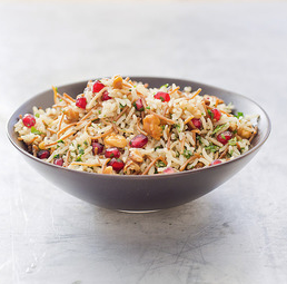 Rice and pasta pilaf with poegranate and walnuts