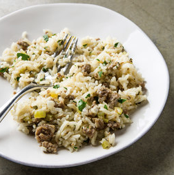 Rice and sausage casserole