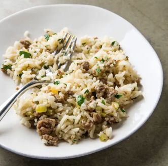 Rice and sausage casserole