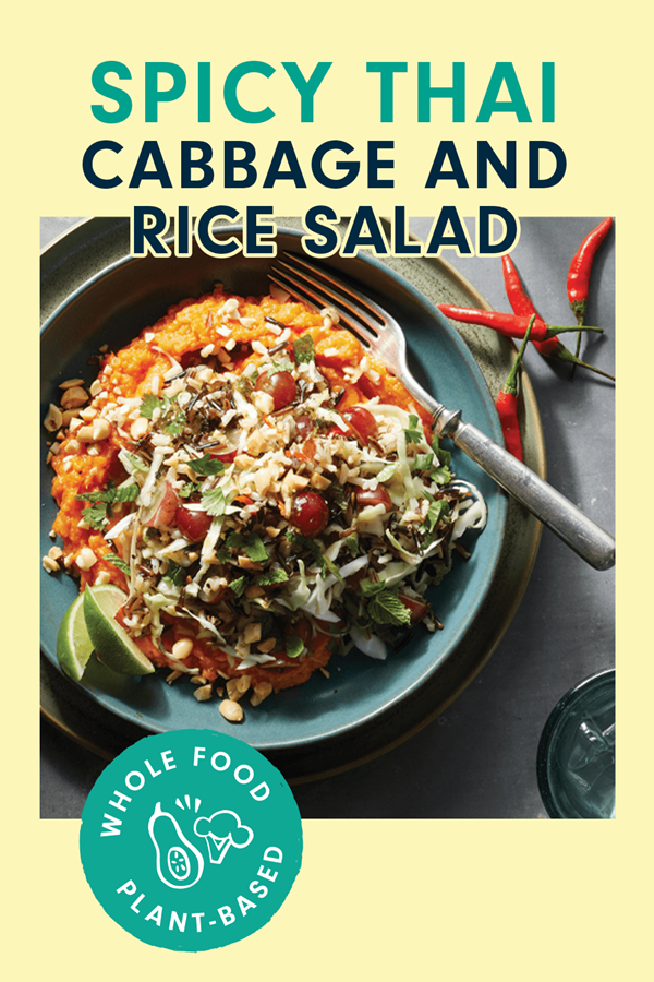 Rice, cabbage, and grape salad with Thai chiles
