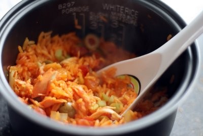 Rice cooker arroz con pollo