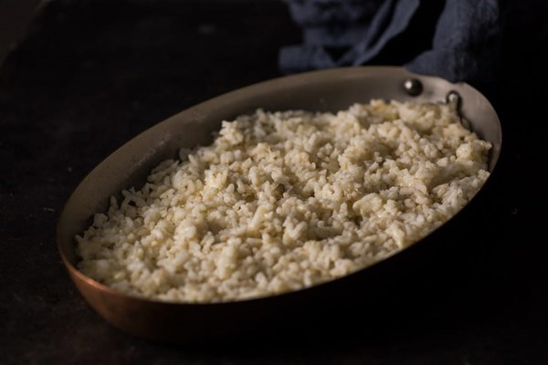 Rice dressed with Fontina and butter