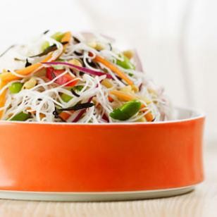 Rice noodle & edamame salad
