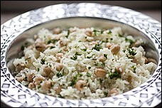 Rice pilaf with chickpeas and lemon