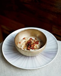 Rice pudding with butternut squash and sweet milk tea