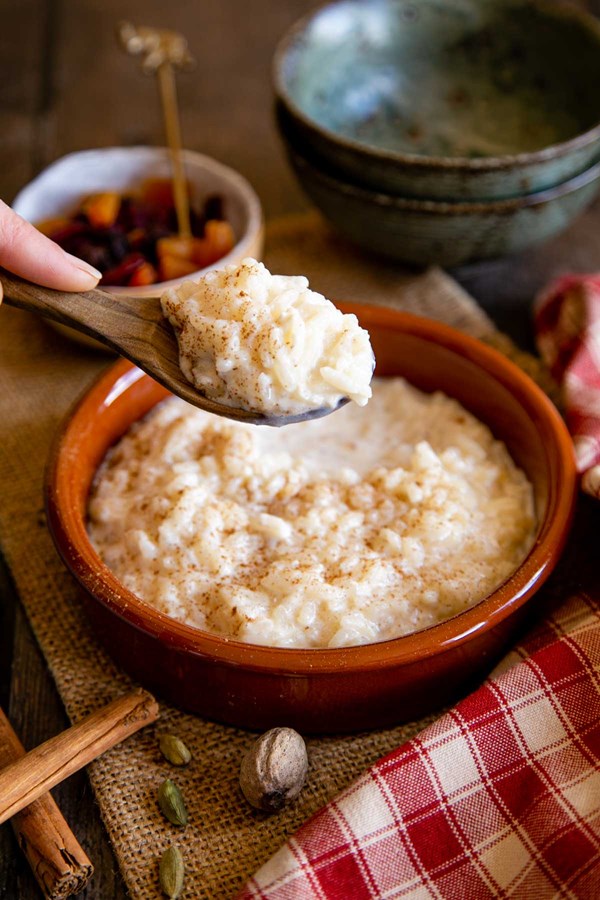 Rice pudding with cooked rice
