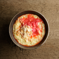 Rice pudding with lemon thyme, rhubarb and blood orange