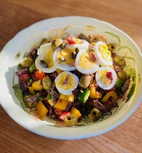 Rice salad with olives (La salade de riz aux olives)
