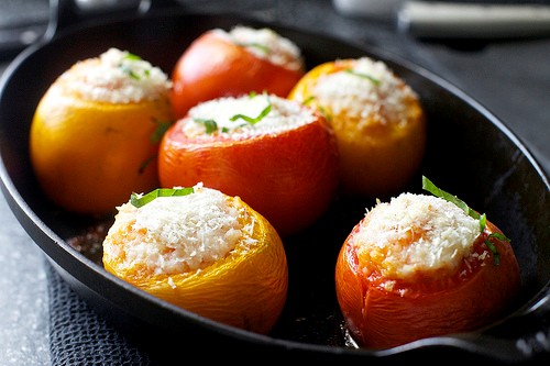 Rice-stuffed tomatoes