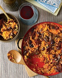 Rice with duck and apricots