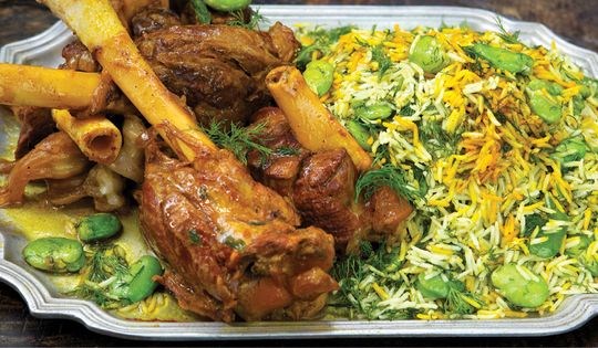 Rice with fresh fava beans and Spring dill (Baqala polow)