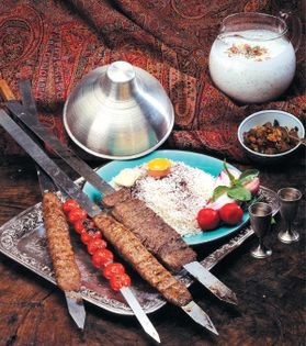 Rice with meat kabab (Chelow kabab)