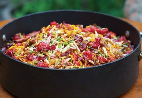 Rice with sour cherries (Albalu polow)