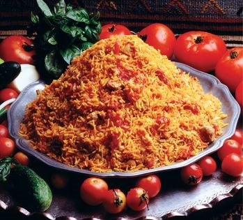 Rice with tomato sauce (Eslamboli polow)