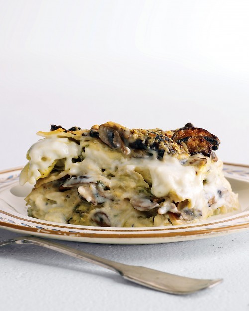 Rich artichoke and mushroom lasagna